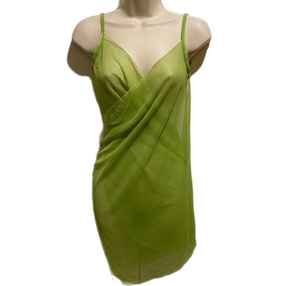 Bathing suit mesh wrap, green see through swimsuit cover up, adjustable size - Picture 5 of 7
